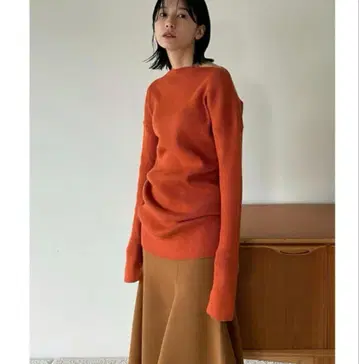 CLANE 루즈 쉐입 립 니트 탑스