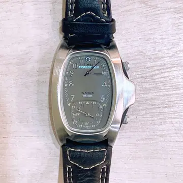 Timex 쿼츠 SS 블랙 가죽