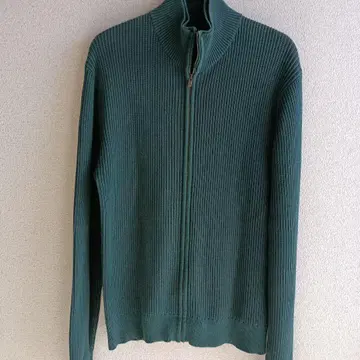 다크 그린 풀 집업 가디건