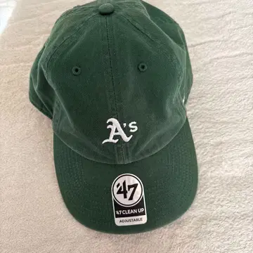 47 A's CLEAN UP 다크 그린 캡