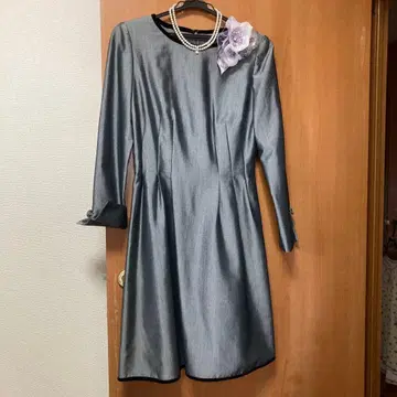 M's GRACY 실버 무지 원피스 긴팔 L