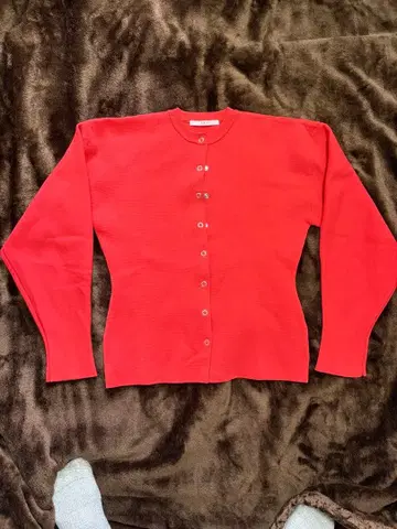 KBF 빨간색 긴팔 가디건 M
