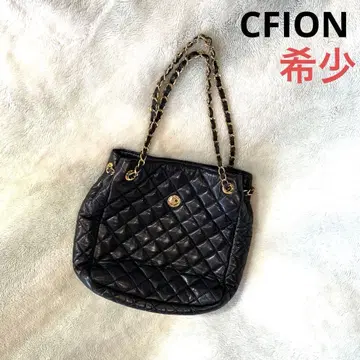 레어 CFION 빈티지 퀼팅 체인 백 블랙