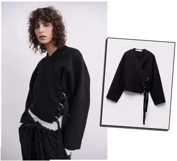 ZARA 울 크로스오버 노카라 자켓 limited 한정품 블랙