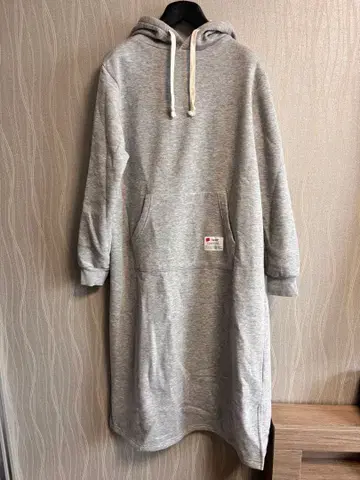 Hanes 그레이 롱 후드티 후드 부착