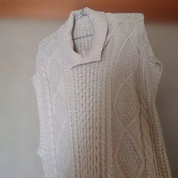 택 포함 새상품 롱 케이블 니트 M