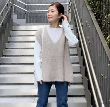 Spick&Span 퍼 니트 베스트 스픽 앤 스팬