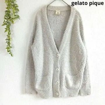 젤라또피케 V넥 가디건 룸웨어 모코모코 라이트 그레이 F