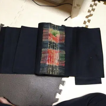 후쿠로 오비 블랙 베이스 다색 무늬