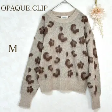 [ 오페크 도트 클립 ] 니트 스웨터 레오파드 애니멀 브라운 월드
