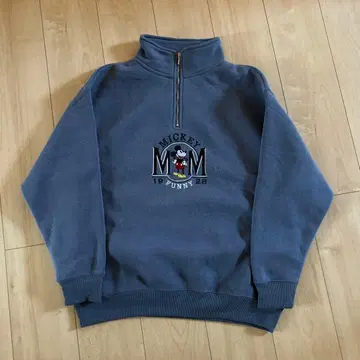 디즈니 미키 마우스 하프 지퍼 맨투맨 L 그레이