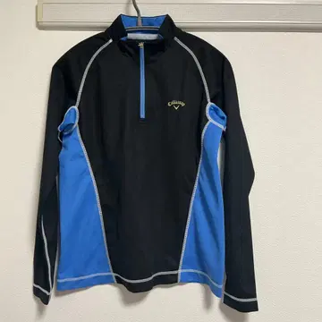 Callaway 여성용 하프 지퍼 셔츠 블랙/파랑