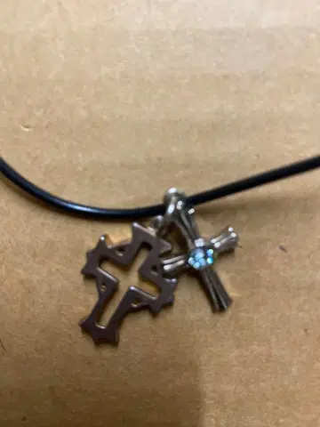 크로스 모티브 펜던트 실버 골드