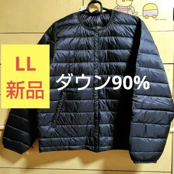 [ LL 미사용 새상품 손세탁 가능 ] 블랙 노카라 다운 90% 자켓