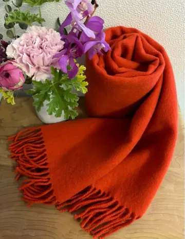 미사용 chou chou 캐시미어 머플러 오렌지
