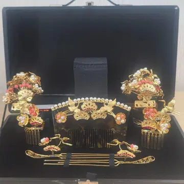 골드 컬러 웨딩 일본 의류 머리 장식 세트