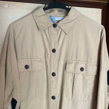 zara 베이지 버튼 달린 롱 셔츠