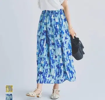 KEYUCA 파랑 플레어 스커트