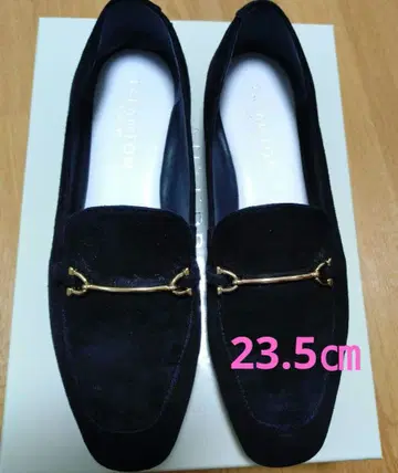 스웨이드 로퍼 스퀘어토 비트 로퍼 (블랙 실키 스웨이드)