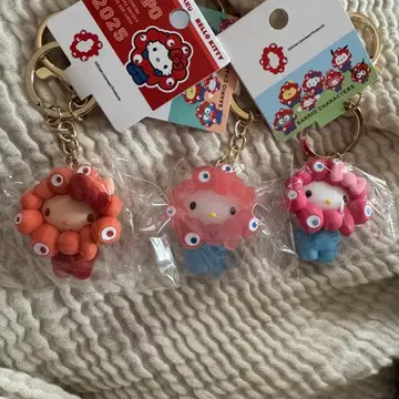 산리오 미야쿠미야쿠 키티 입체 마스코트 클리어 키링 오사카 간사이 만박