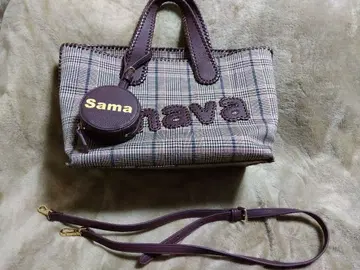 사만다 타바사 글렌체크 브라운 2way 사마타바 토트백