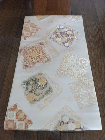 꽃무늬 학 자수 후쿠로 오비