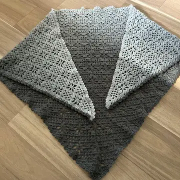 그라데이션 레이스 편직 스톨 핸드메이드