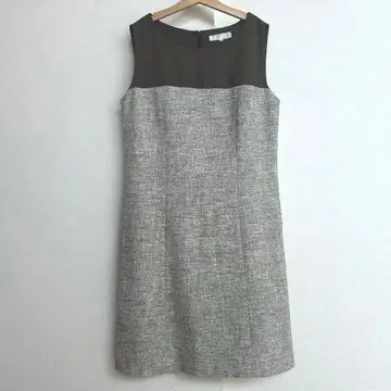 자유구 트위드풍 오버롤 스커트 슬리브리스 원피스 면 40