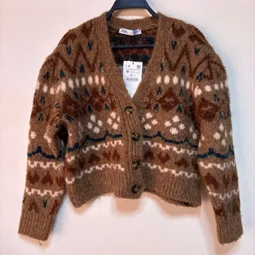ZARA 페어아일 패턴 가디건 M 사이즈