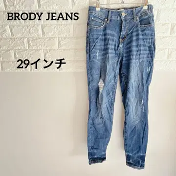 [ BRODY JEANS ] 스키니 데님 29W-29L 데미지 가공