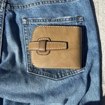 숏 월렛 이단 접이식 지갑 벨트