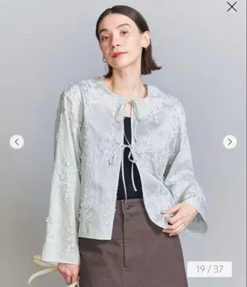 BEAUTY&YOUTH 셀룰로오스 나일론 자수 셔츠