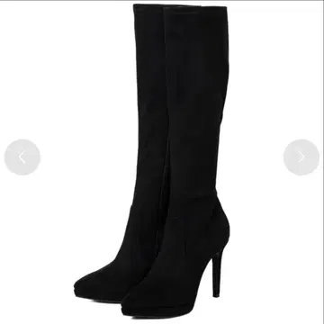 R&E 블랙 스웨이드 롱 부츠