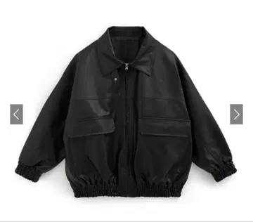 옷깃 2way 오버 사이즈 가죽 블루종