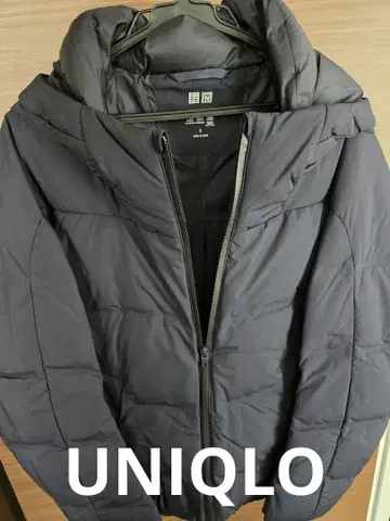 유니클로 심리스 다운 후드티 (네이비)