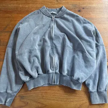 Zara 후드티 S 사이즈 애쉬 그레이 숏 기장 속기모 집업