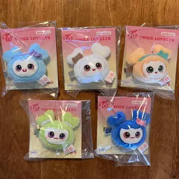 TWICE LOVELYS 봉제 인형 헤어핀 세트 5개