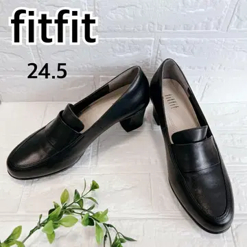 [ 새상품급 미사용 ] fitfit 블랙 로퍼 힐 펌프스 24.5