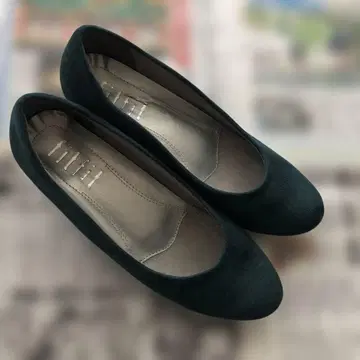 핏핏 다크 그린 스웨이드 플랫 펌프스