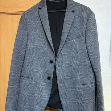 ZARA 테일러드 자켓 그레이 계열 체크 무늬