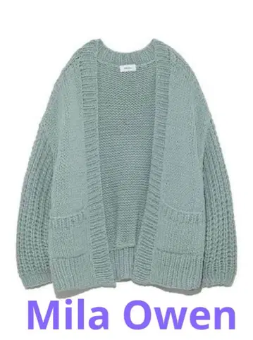 미사용 Mila Owen 로게이지 케이블 짜임 가디건