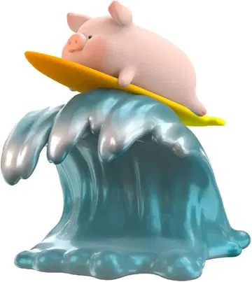 아기 돼지 LULU 비치 파티 서핑