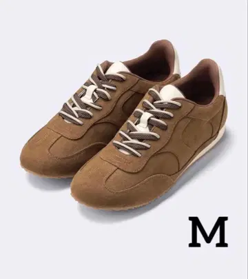 미사용 새상품 GU 더블 슈레이스 플랫 스니커즈 M 23.5 브라운