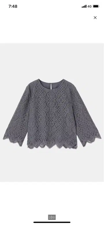 그레이 레이스 블라우스 PLST