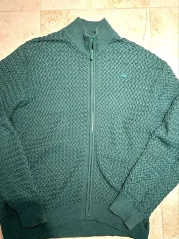 LACOSTE 바스켓 니트 집업 (그린) US L