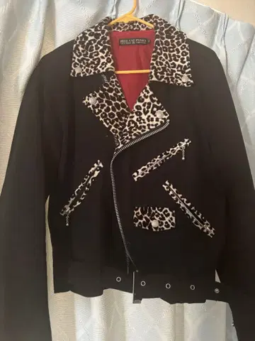 hell cat punks 표범 무늬 라이더 자켓