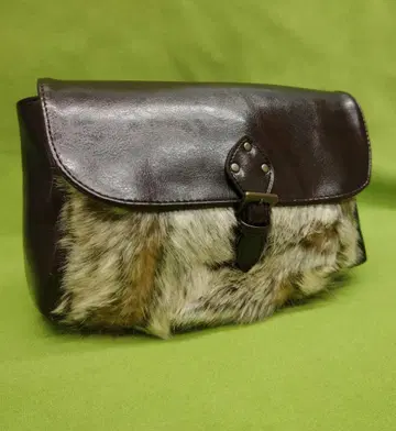 인조 모피 웨스트 파우치 인조 가죽