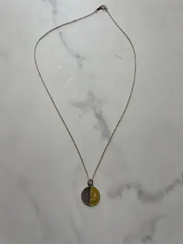 투톤 메달 디자인 목걸이 코인 목걸이