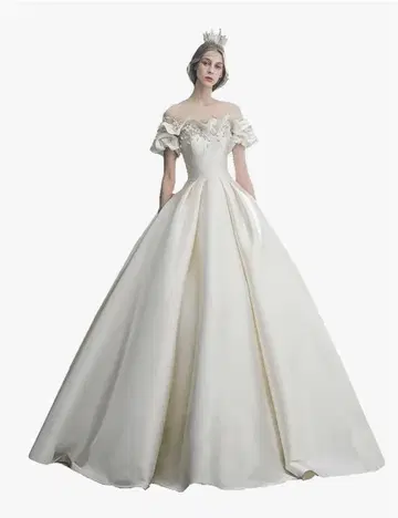 웨딩 드레스 오프숄더 A라인 코스프레