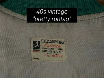 희귀 40s Champion 프리티 런택 소매 니트 가죽 자켓